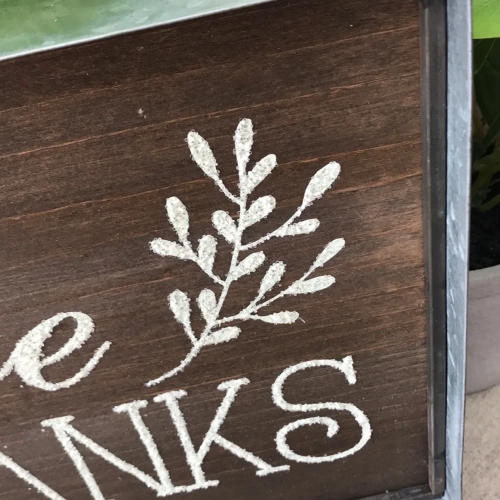 Rustic Farmhouse Fall Harvest wood and galvanized metal decor sign